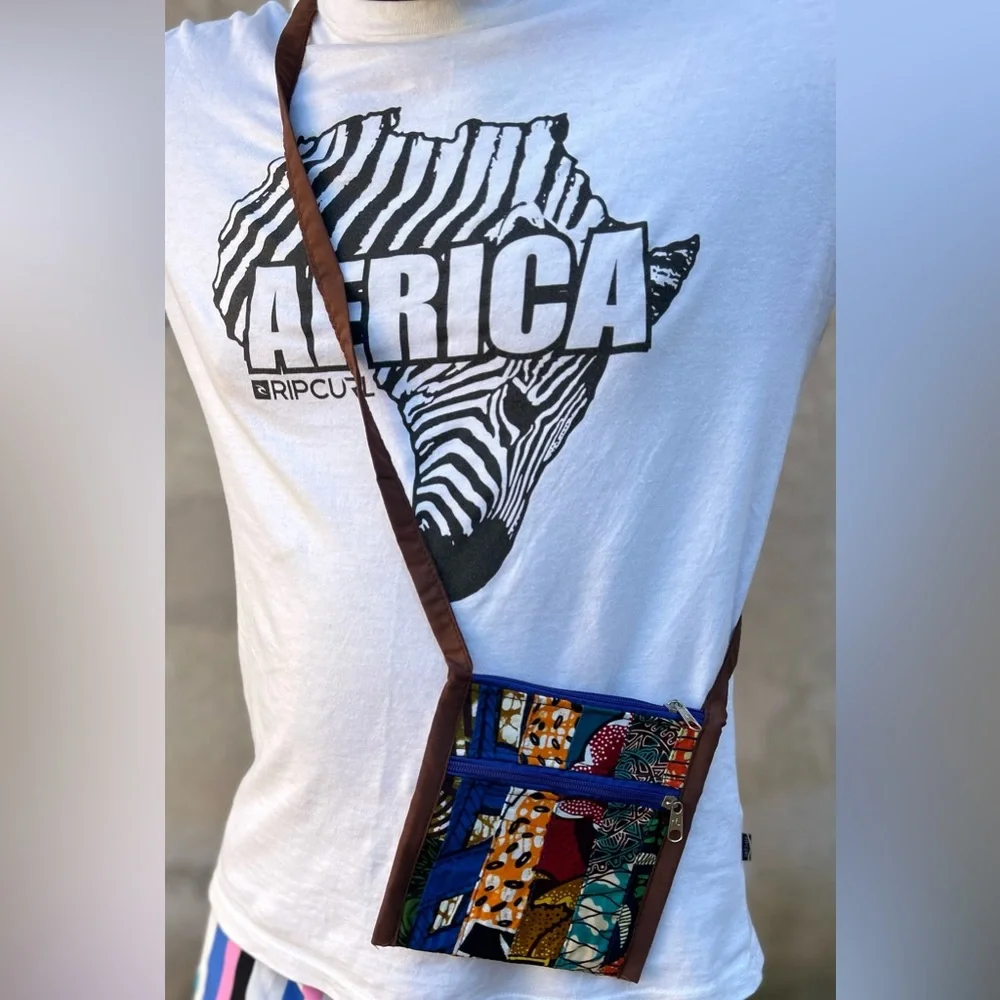 NW 💯 Cotton Patch Vlisco Fabric Crossbody Purse Sz 6”x6”